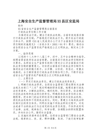 上海安全生产监督管理局县区安监局