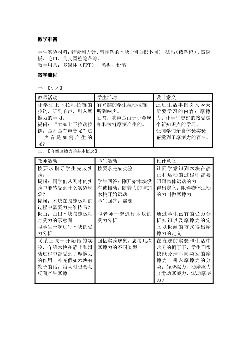 初二物理摩擦力教案一_第2页