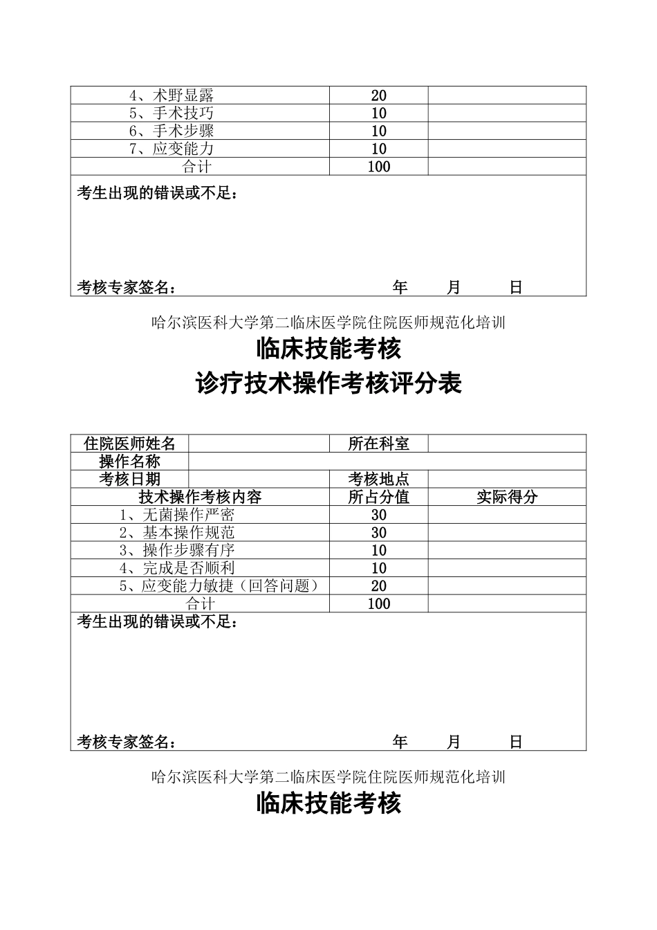 出科技能考核评分表_第2页