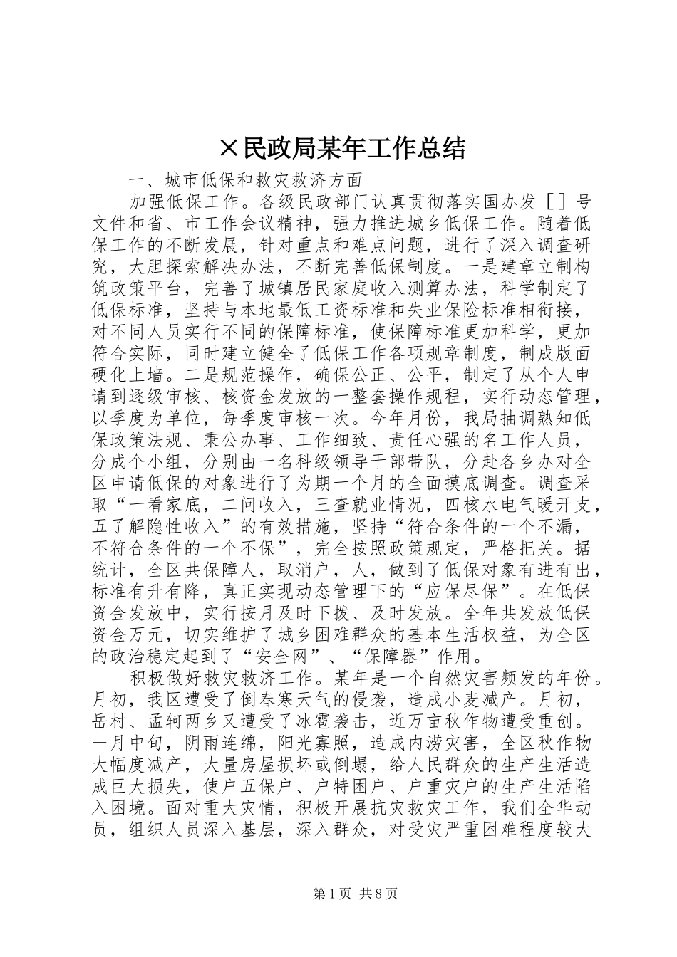 民政局工作总结_第1页