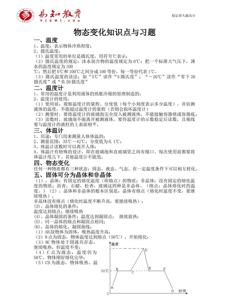 初二物理物态变化-教案_第1页