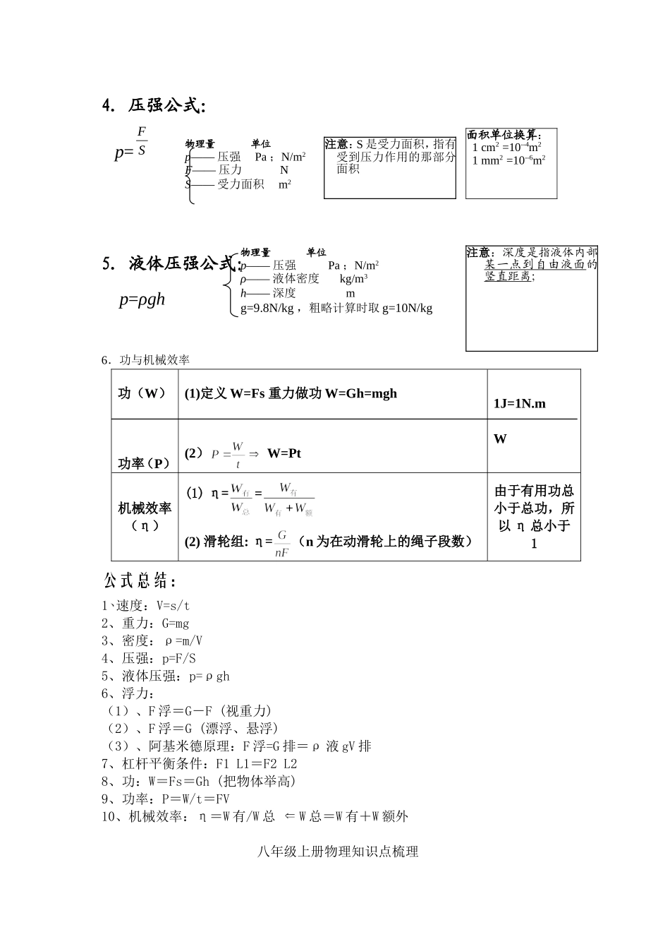 初二物理下册所有的公式_第2页