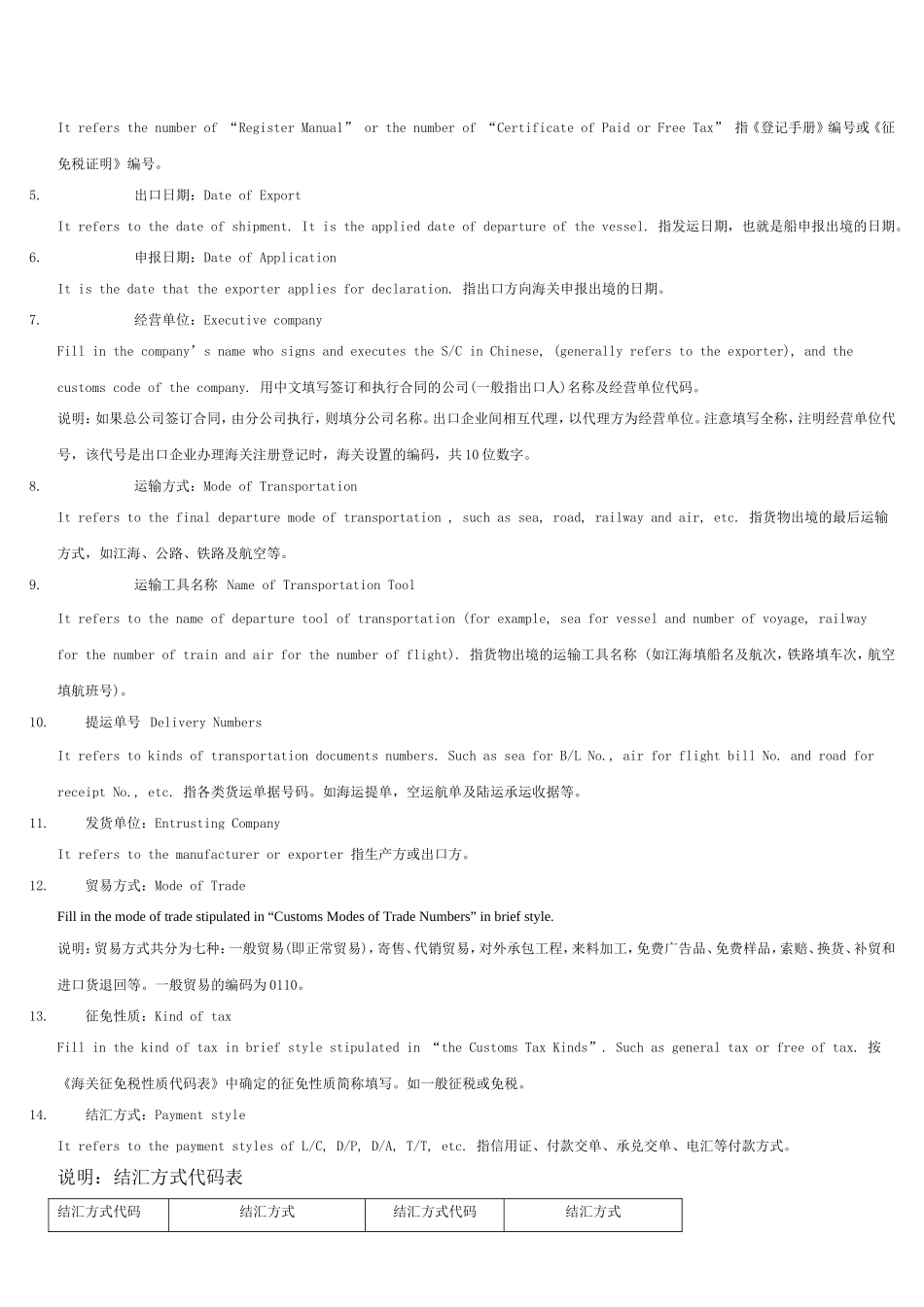 出口货物报关单英文翻译_第3页