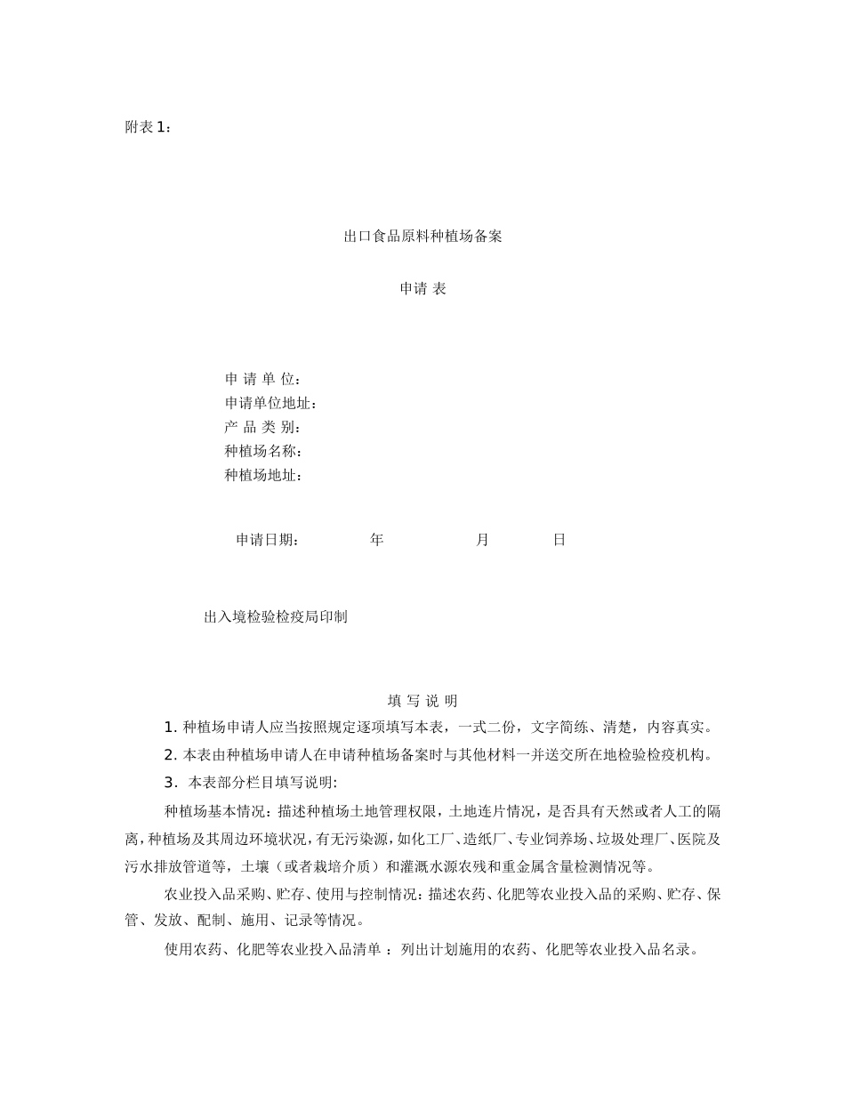 出口农产品种植基地备案资料清单_第1页