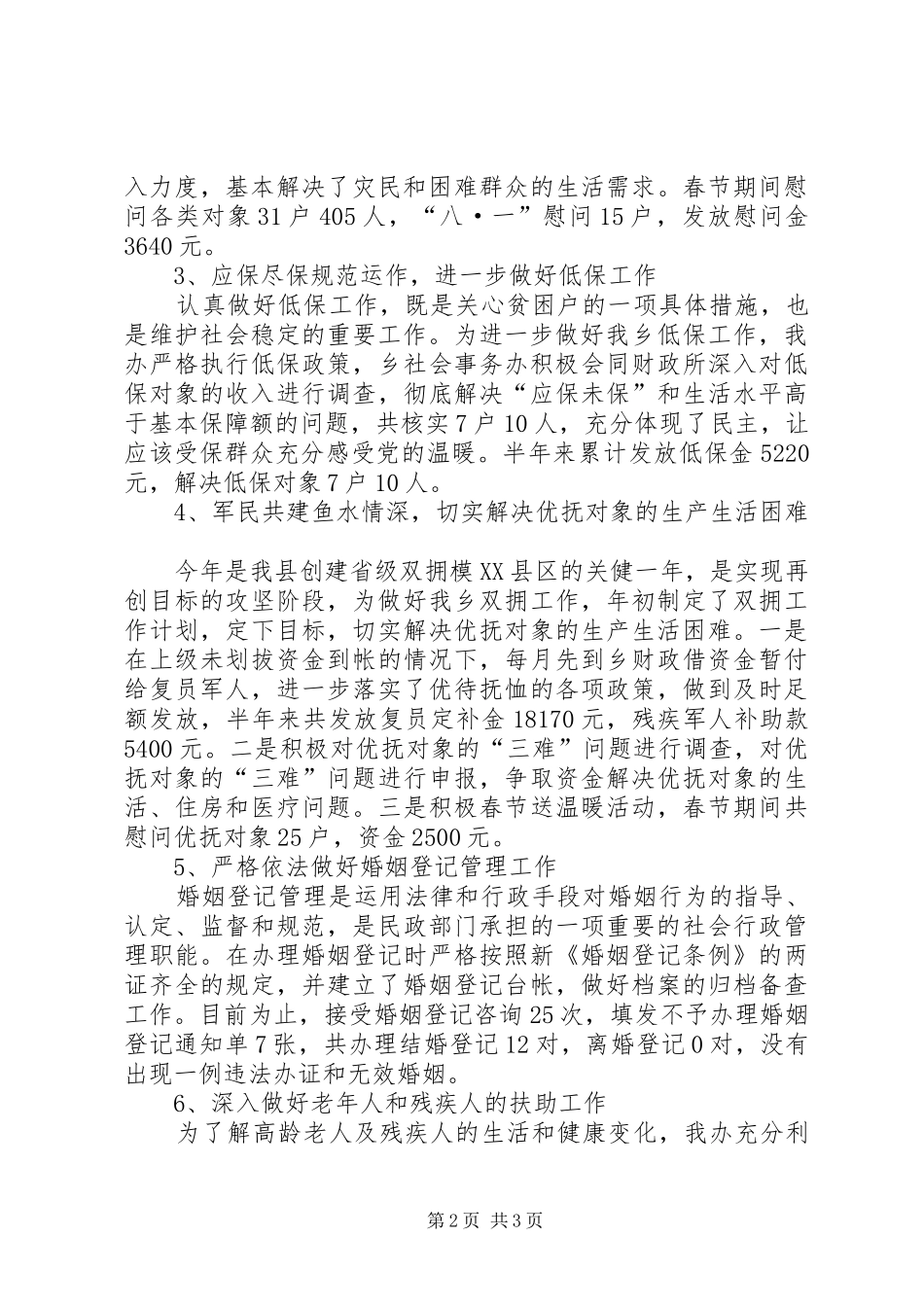 乡社会事务办上半年工作总结_第2页