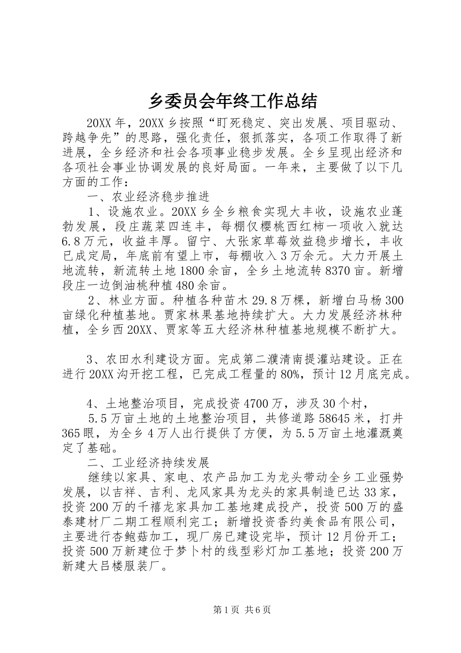 乡委员会年终工作总结_第1页