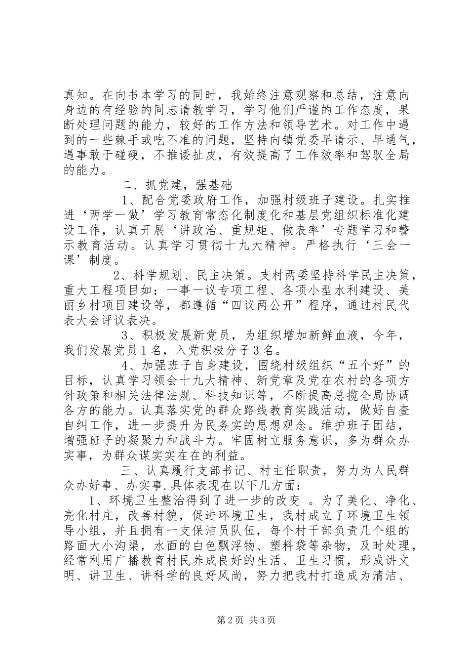 年度村党组织书记党建工作述职报告_第2页