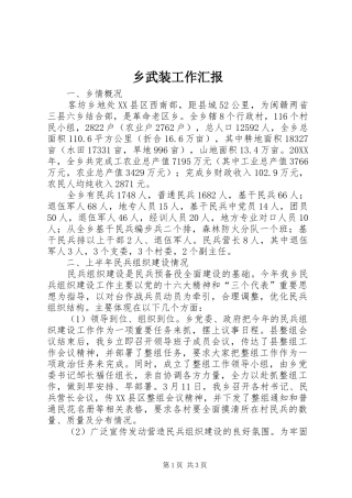 乡武装工作汇报