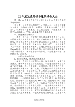 年度发改局领导述职报告大全