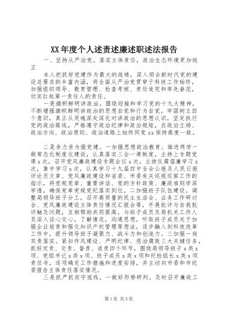 年度个人述责述廉述职述法报告