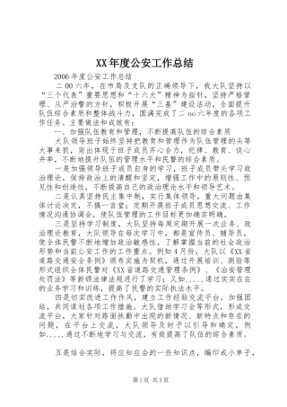 年度公安工作总结