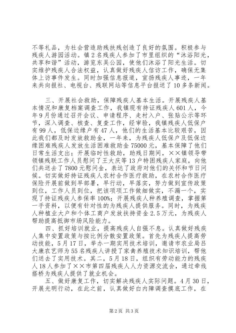 乡镇残联的年度工作总结_第2页