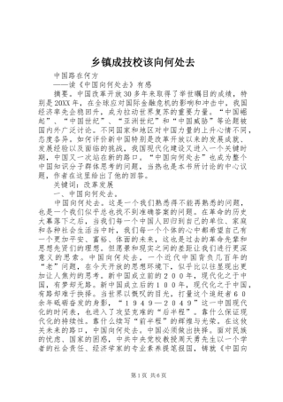 乡镇成技校该向何处去