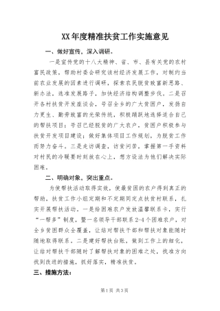 年度精准扶贫工作实施意见