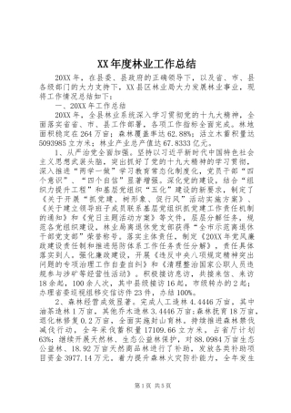 年度林业工作总结