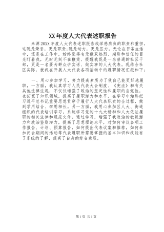 年度人大代表述职报告