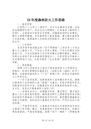 年度森林防火工作思路