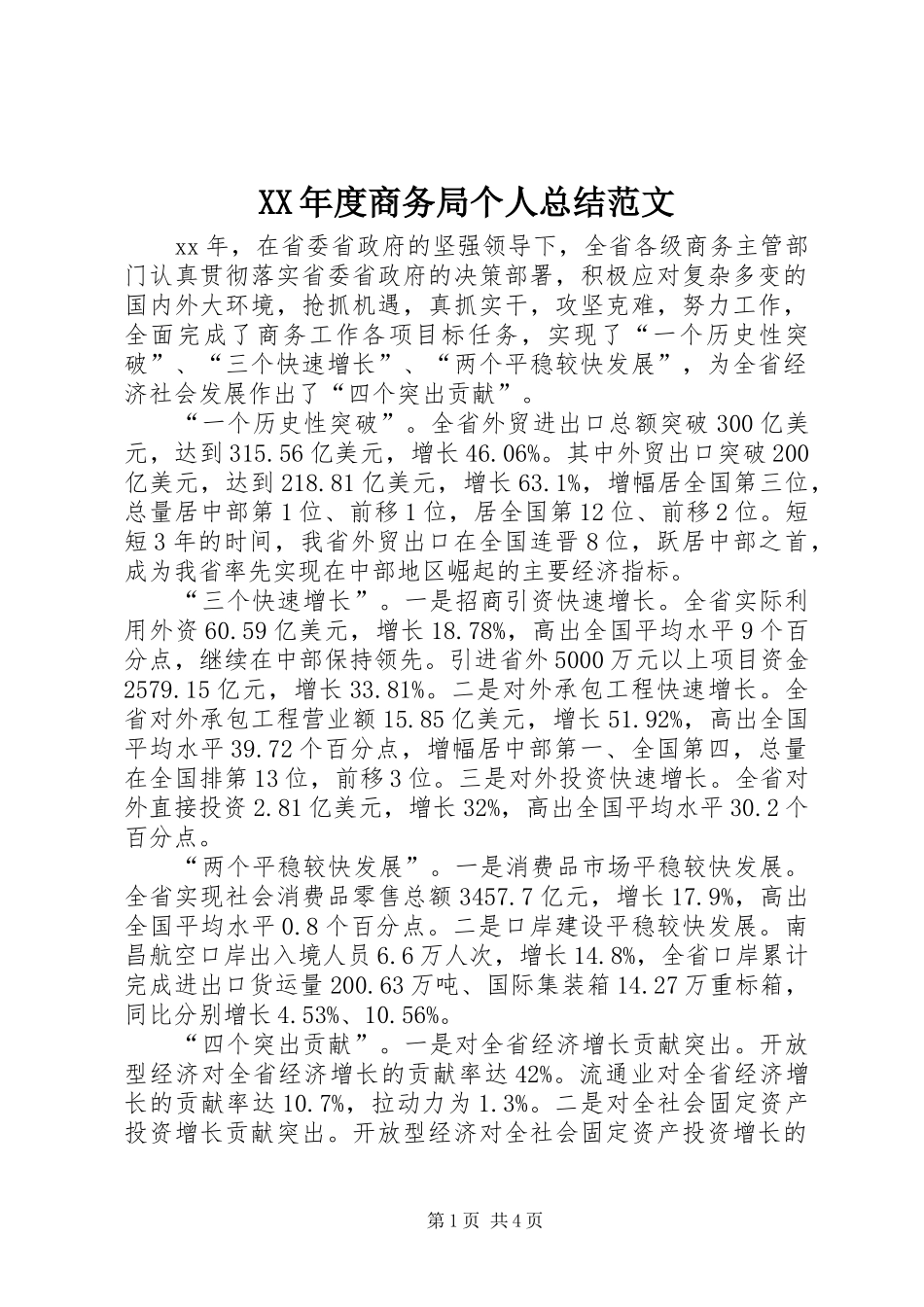 年度商务局个人总结范文_第1页