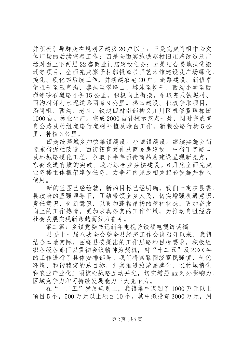 乡镇党委书记工作电视访谈_第2页