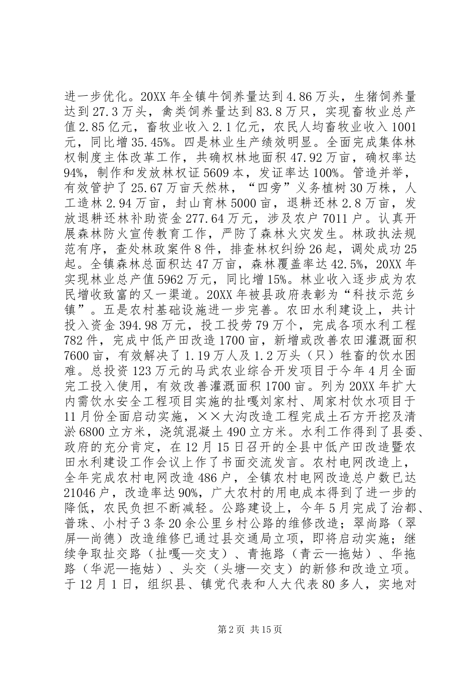 乡镇党委书记工作总结大会致辞_第2页