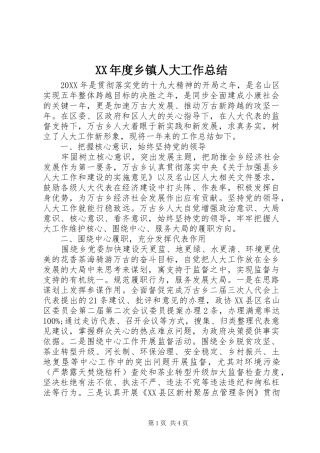 年度乡镇人大工作总结