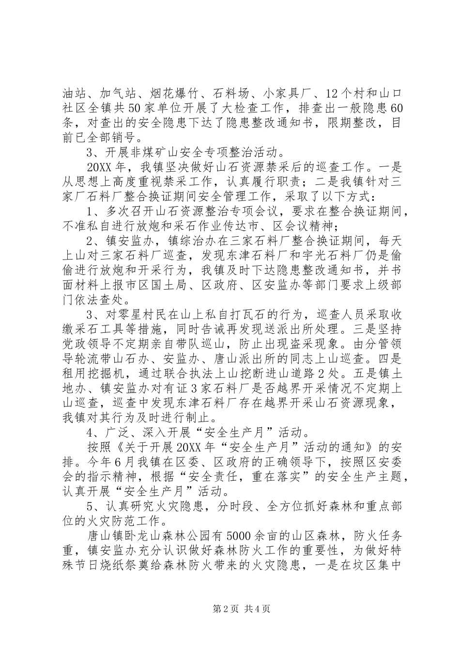 乡镇党政办安全生产工作汇报材料_第2页