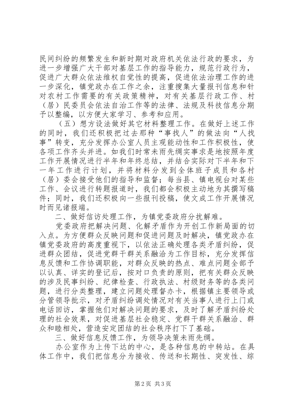 乡镇党政工作总结_第2页