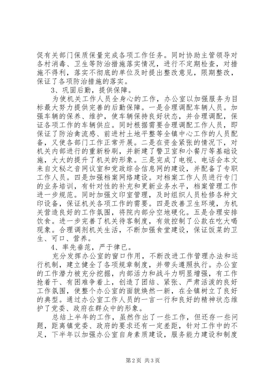 乡镇党政综合办公室上半年工作总结下半年工作安排_第2页