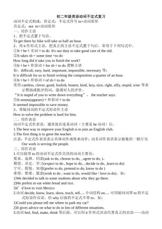 初二英语动词不定式讲义和练习