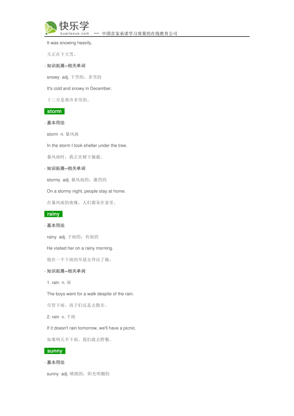 初二英语上册(外研版)Module-10-The-weather-知识点总结_第2页