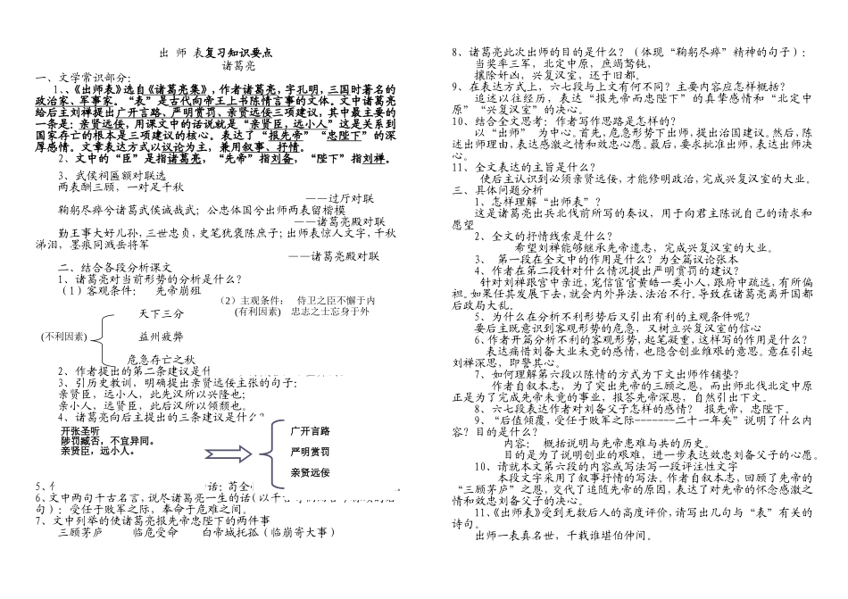 出师表复习提纲整理_第1页