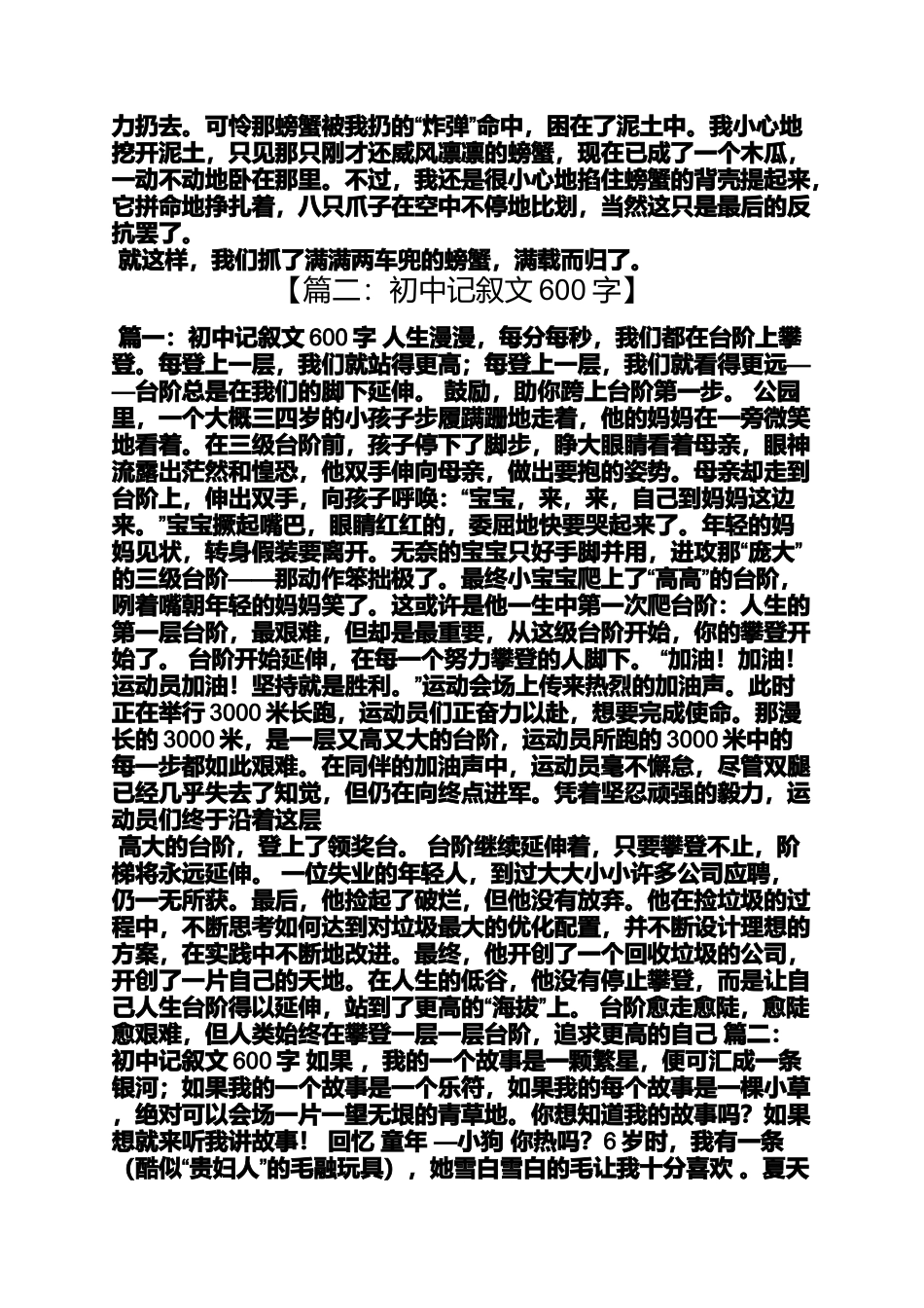 初二作文600字大全记叙文_第3页