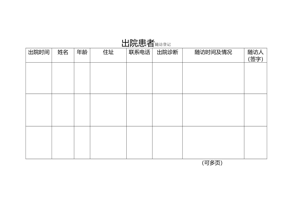 出院患者随访记录本_第3页