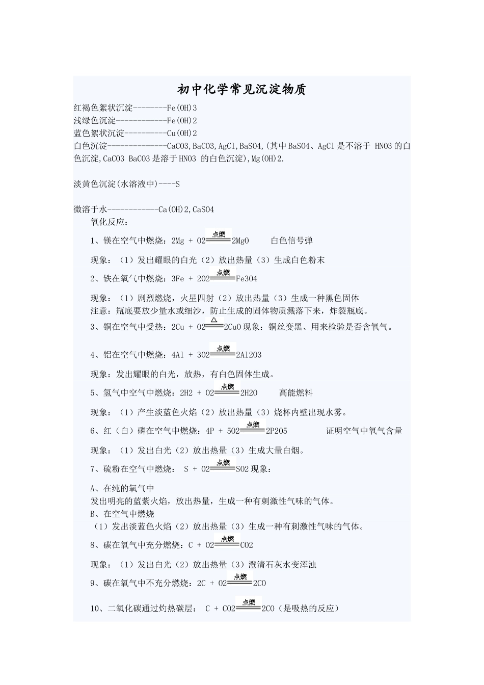 初、高中化学沉淀及颜色_第3页