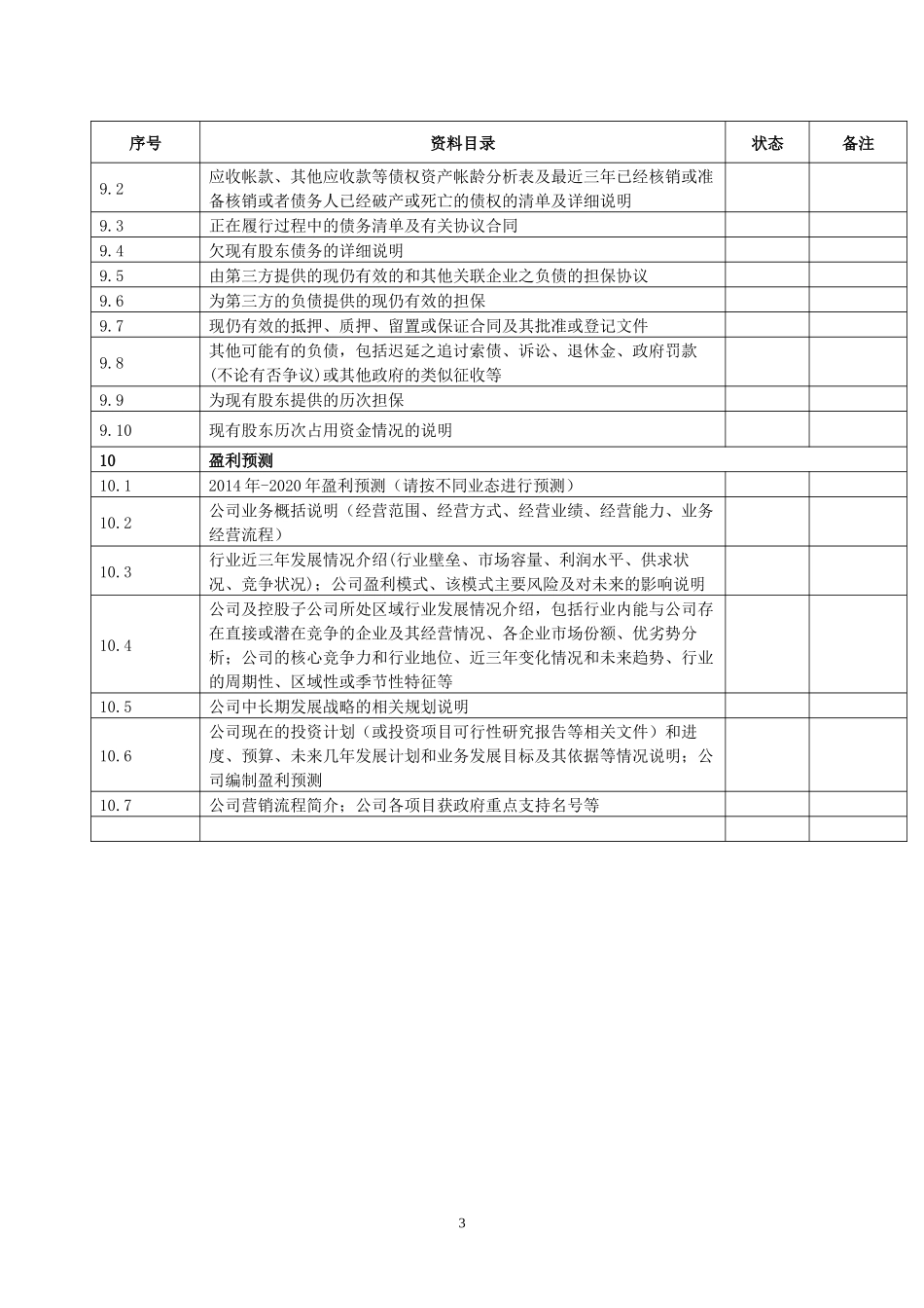 初步尽调所需资料清单_第3页