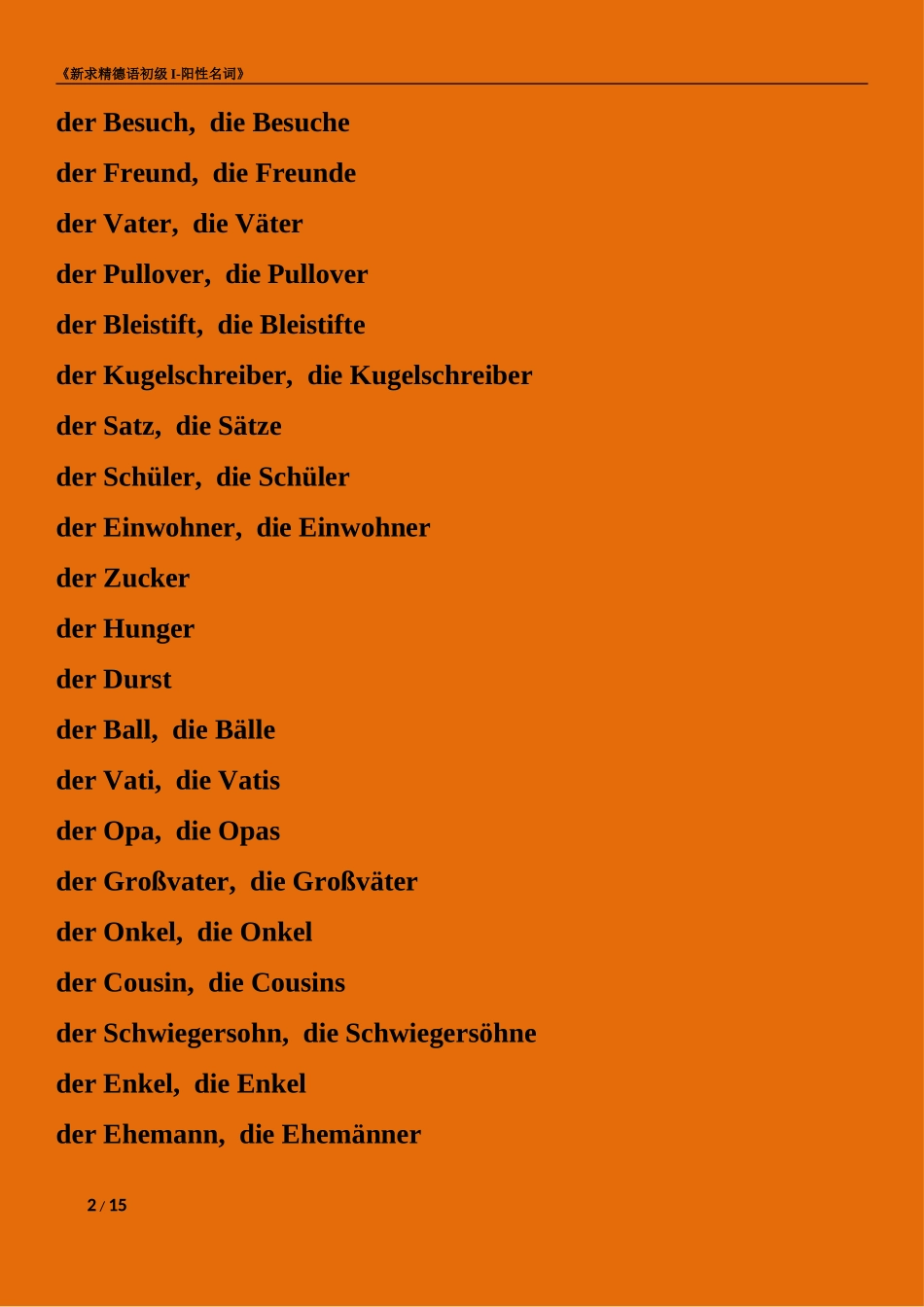 初级1册德语单词-阳性_第2页