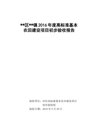初步验收报告