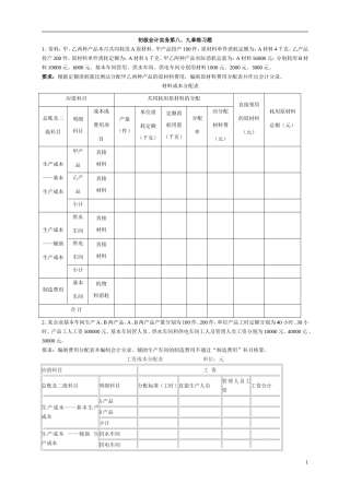 初级会计实务课堂练习(第8、9章)