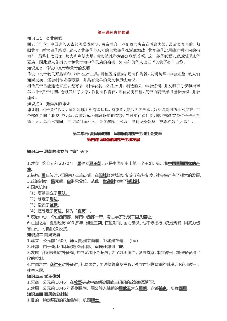 初一历史-知识点梳理_第2页