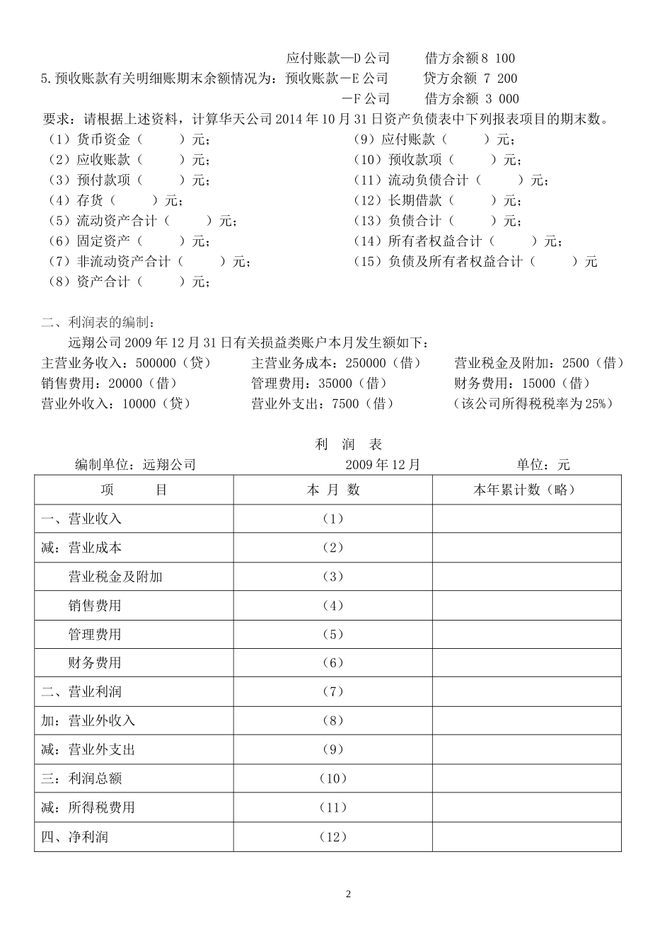 初级会计实务实训资料_第2页