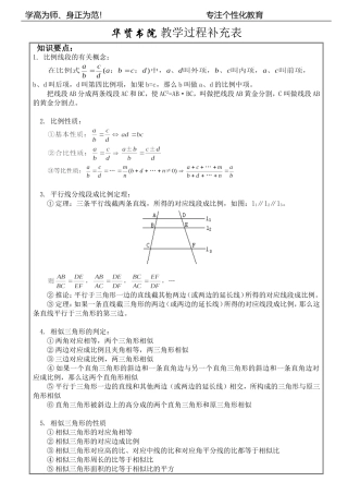 初三相似三角形复习提高(含答案)