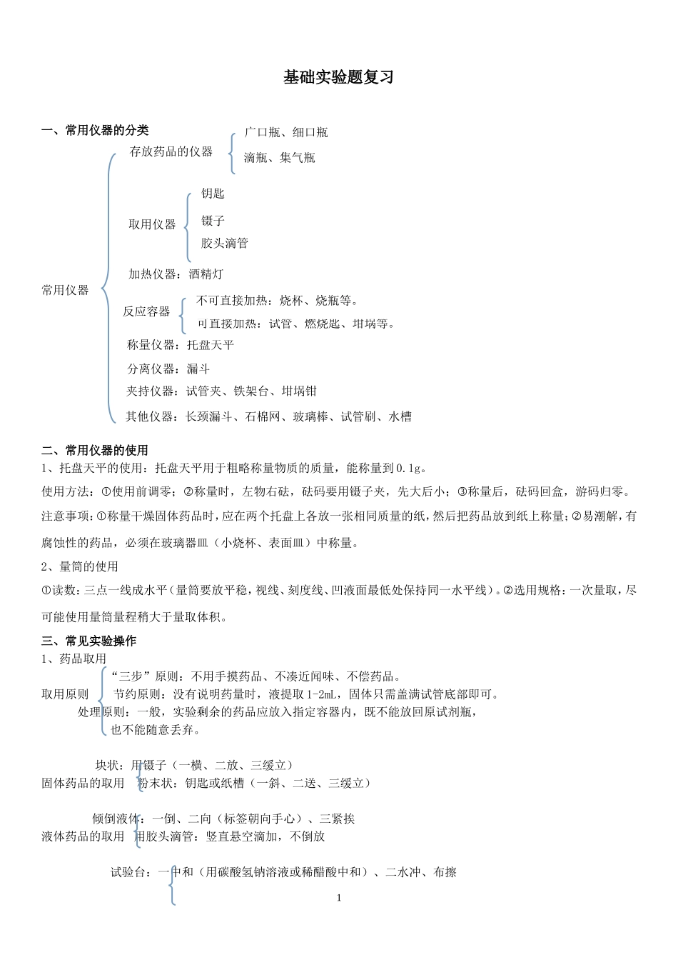 初三化学实验基本技能_第1页
