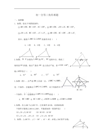 初一全等三角形难题