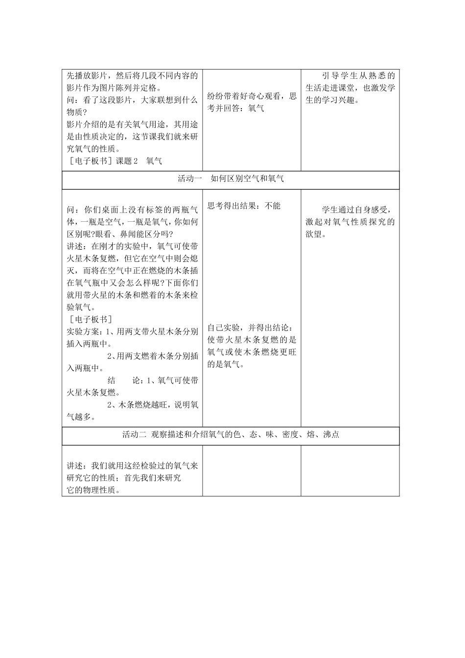 初三化学-氧气教学设计_第3页