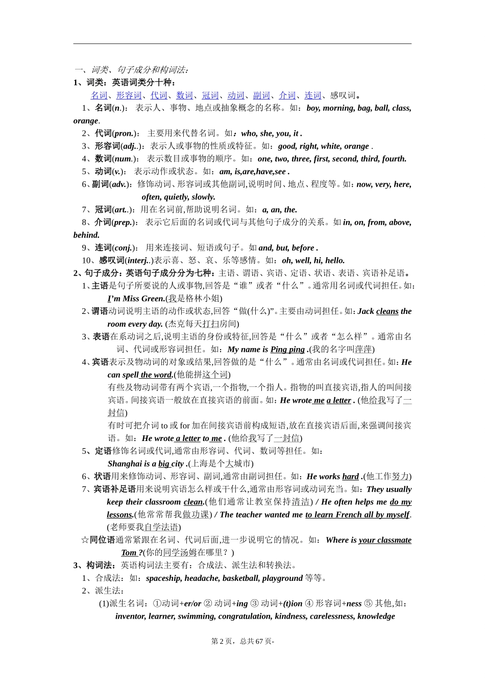 初三英语语法大全_第2页