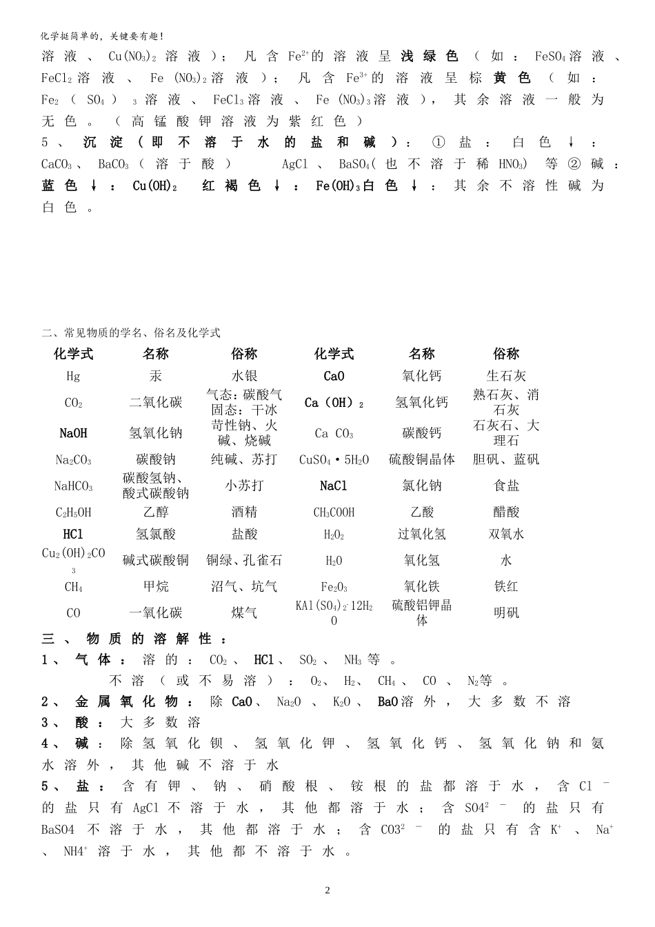 初三化学知识点汇总(记忆篇)_第2页