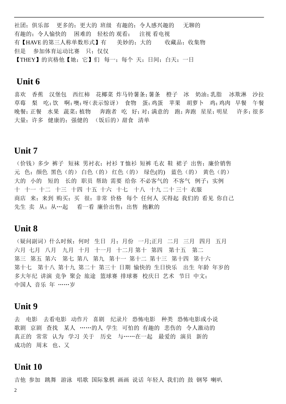 初一上-下-初二上单词_第2页