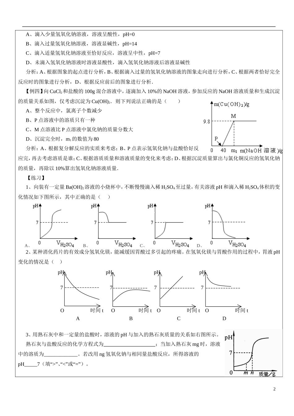 初三化学总复习专题---图像_第2页