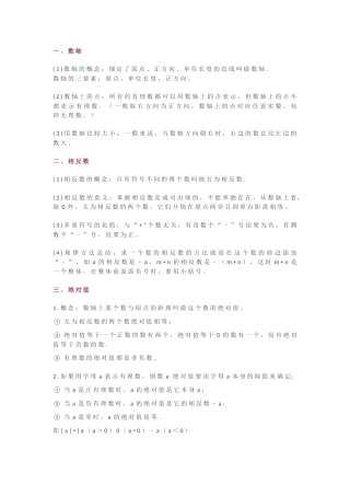 初一数学必考的21个知识点+重难点