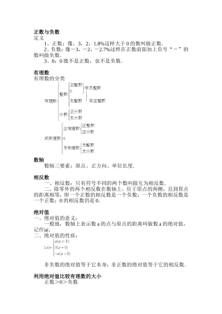 初一数学课堂笔记(有理数)